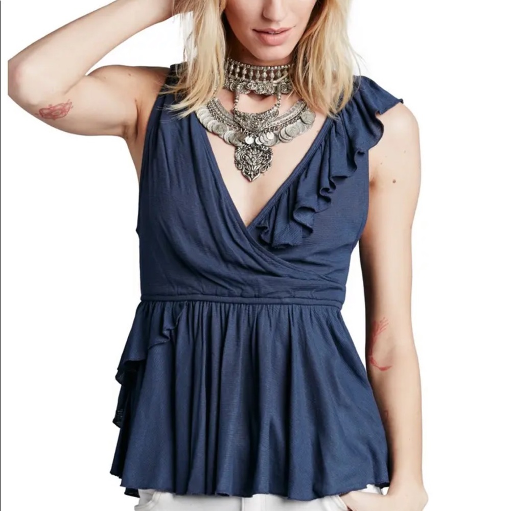 Free People Asymmetrical Ruffle Tank - Picture 4 of 5
